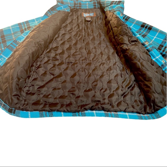 Knuckleheads Blue Plaid Button Down Jacket 7Y - Picture 8 of 8